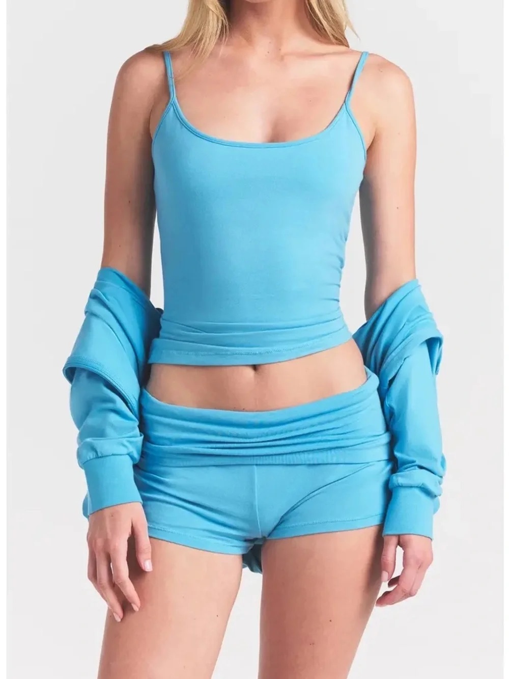 Skims Cotton Jersey Scoop Neck Cami XS in Water NWT